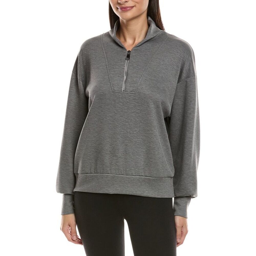 Ariella Womens  Scuba 1/2-Zip Funnel Pullover, Gray